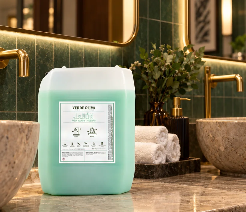 Garrafón de Jabón para Manos y Cuerpo Verde Oliva